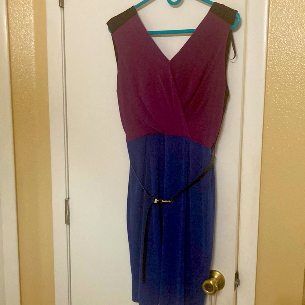 Sleeveless color block dress